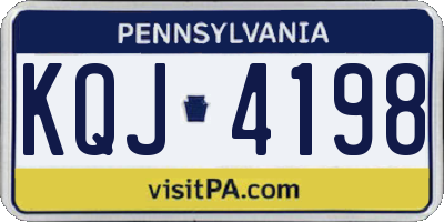 PA license plate KQJ4198