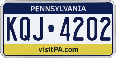 PA license plate KQJ4202