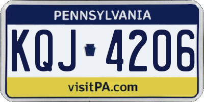 PA license plate KQJ4206