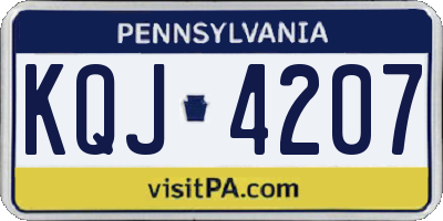 PA license plate KQJ4207