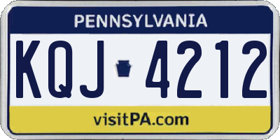 PA license plate KQJ4212