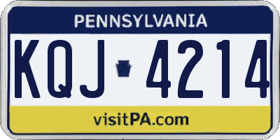 PA license plate KQJ4214