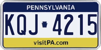 PA license plate KQJ4215