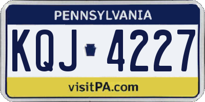 PA license plate KQJ4227