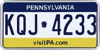 PA license plate KQJ4233