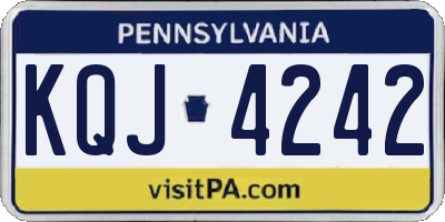 PA license plate KQJ4242