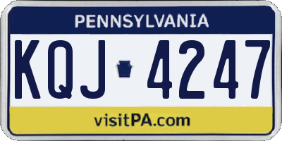 PA license plate KQJ4247