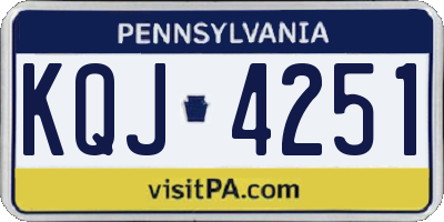 PA license plate KQJ4251