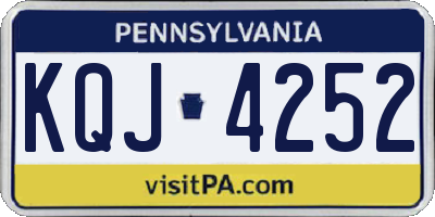 PA license plate KQJ4252