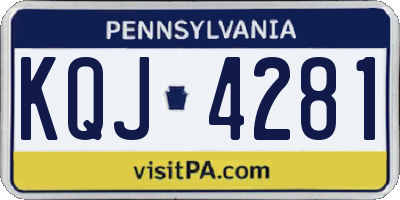 PA license plate KQJ4281