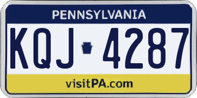 PA license plate KQJ4287