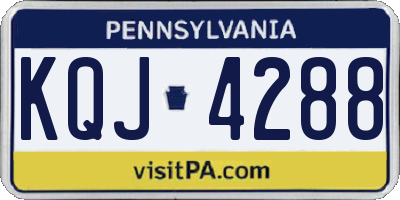 PA license plate KQJ4288