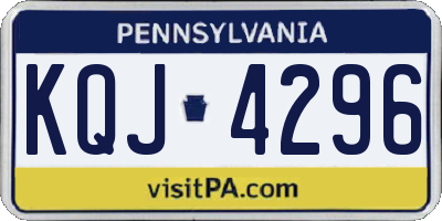 PA license plate KQJ4296
