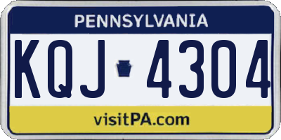 PA license plate KQJ4304