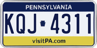 PA license plate KQJ4311
