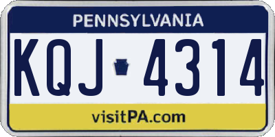 PA license plate KQJ4314