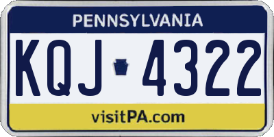 PA license plate KQJ4322