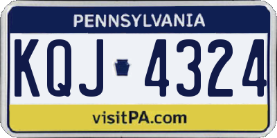 PA license plate KQJ4324