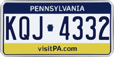 PA license plate KQJ4332