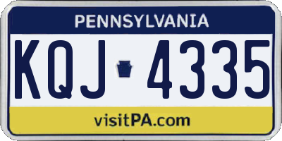 PA license plate KQJ4335