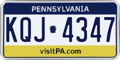 PA license plate KQJ4347
