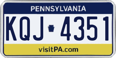 PA license plate KQJ4351