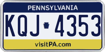 PA license plate KQJ4353