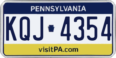 PA license plate KQJ4354