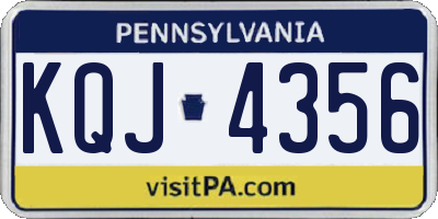 PA license plate KQJ4356