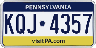 PA license plate KQJ4357