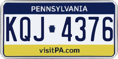 PA license plate KQJ4376