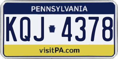 PA license plate KQJ4378