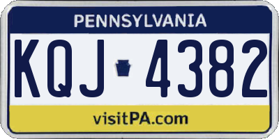 PA license plate KQJ4382