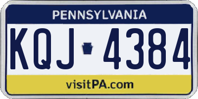 PA license plate KQJ4384