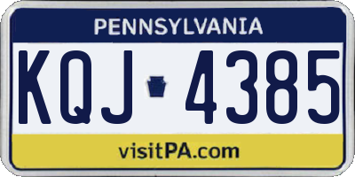 PA license plate KQJ4385