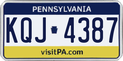 PA license plate KQJ4387