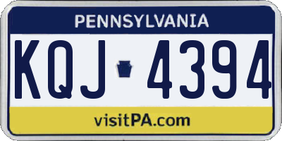 PA license plate KQJ4394