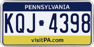 PA license plate KQJ4398