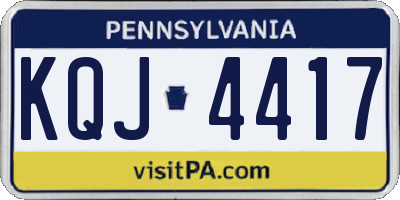 PA license plate KQJ4417