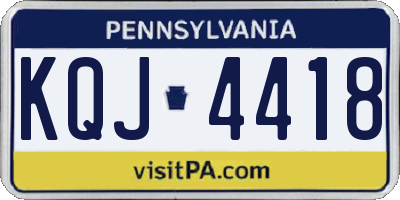 PA license plate KQJ4418