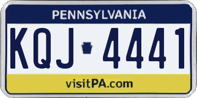 PA license plate KQJ4441