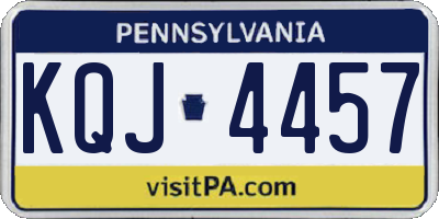 PA license plate KQJ4457