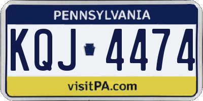 PA license plate KQJ4474