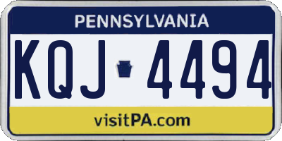 PA license plate KQJ4494