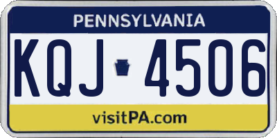 PA license plate KQJ4506