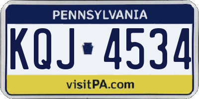 PA license plate KQJ4534