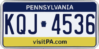 PA license plate KQJ4536