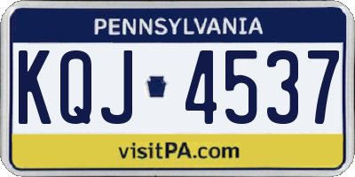 PA license plate KQJ4537