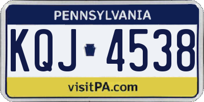 PA license plate KQJ4538