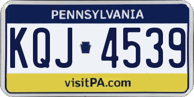PA license plate KQJ4539